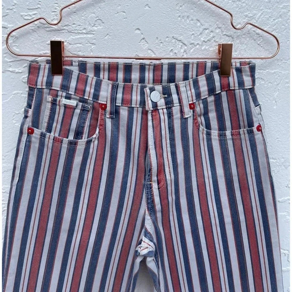 Pepe Jeans Womens Skyler Stripe Straight Trouser Pants Multi Sz 27/30 - Picture 5 of 16